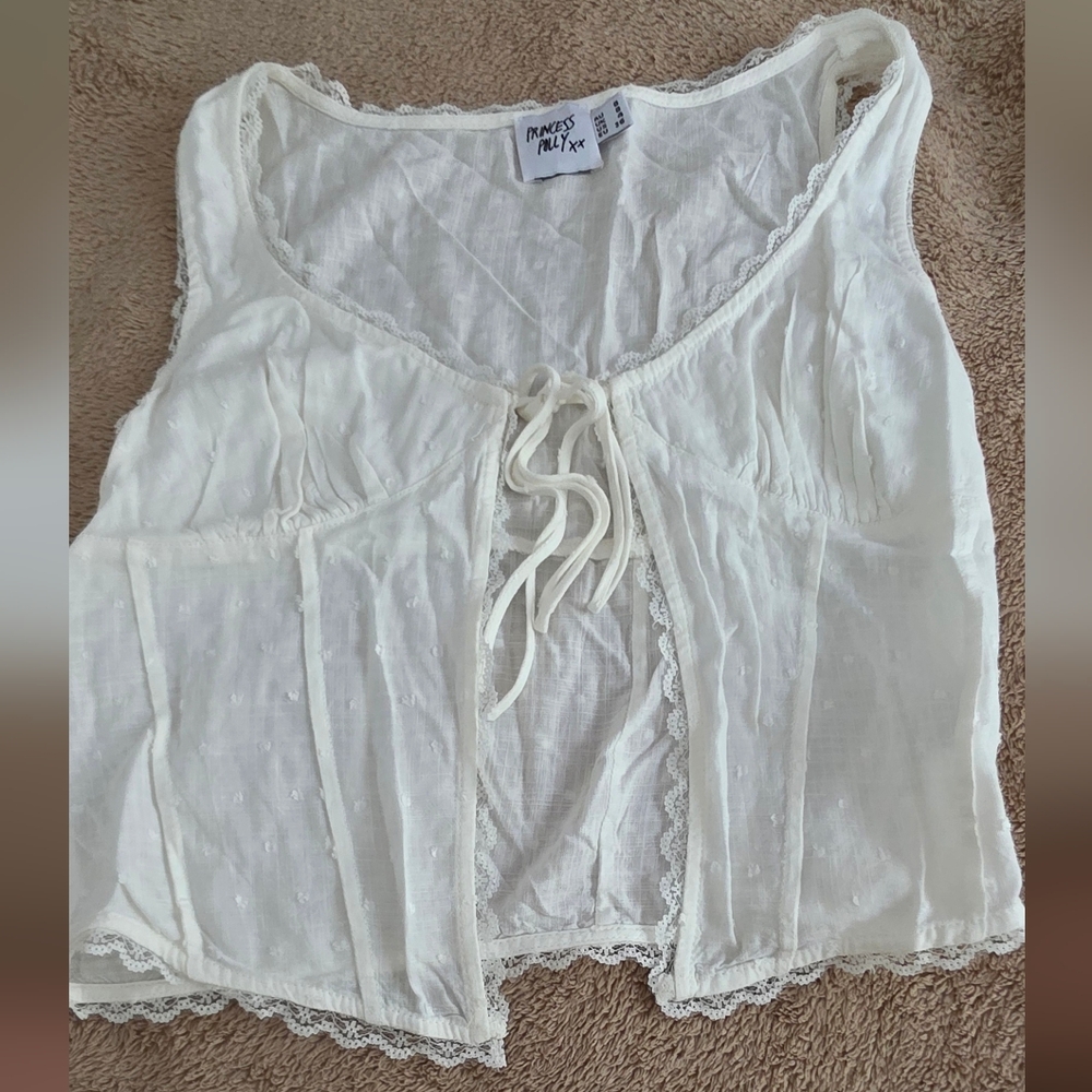 Princess Polly-Vaccaro Top-White-Size 4 - Picture 2 of 3